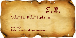Sóti Mátyás névjegykártya