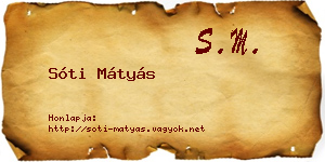Sóti Mátyás névjegykártya